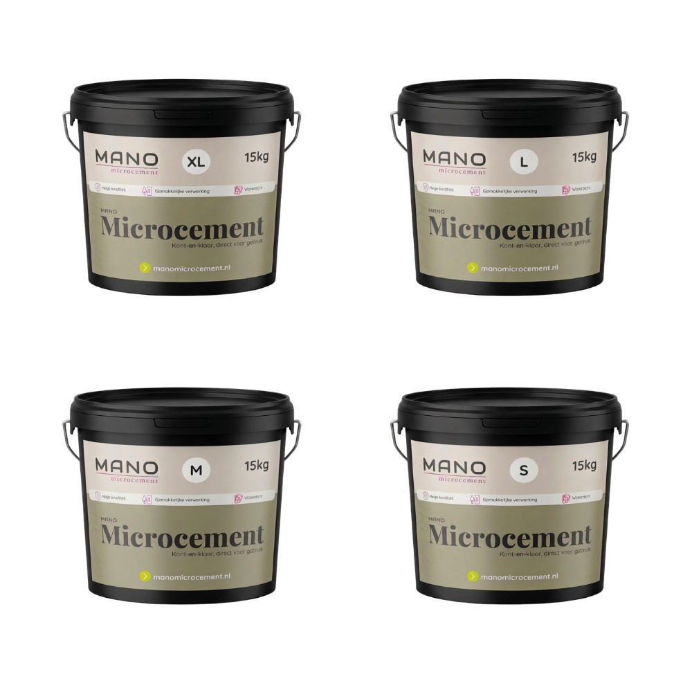 Mano microcement kant-en-klaar XL L M en S